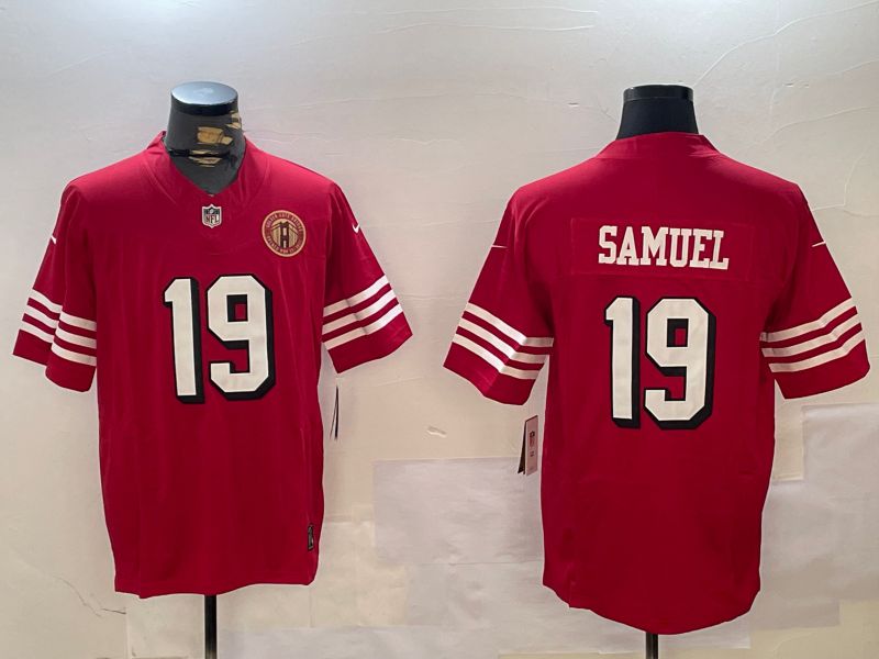 Men San Francisco 49ers #19 Samuel Red three generations 2024 Nike Limited NFL Jersey style 4->->